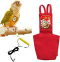 MANON ROSA Bird Diapers Leash Set Washable Reusable Handmade Flight Suit Waterproof Inner Layer - Protective Parrot Nappy Clothes Parakeets Macaws Budgies Canaries (Red3,Myna)