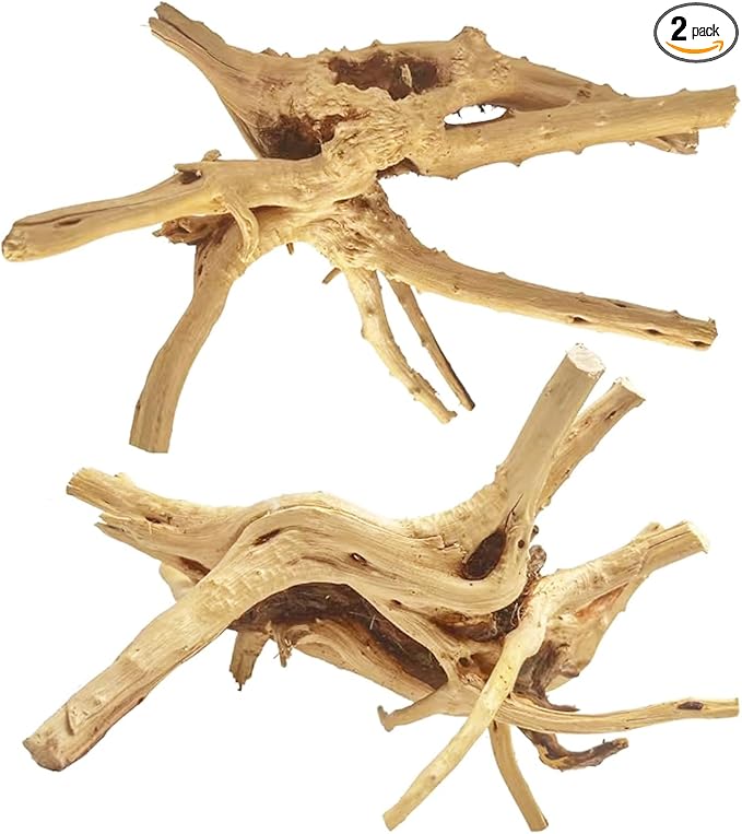 Jorewood Natural Large Spiderwood Driftwood for Aquarium Decor Rptile Fish Tank Decoration Assort Branch 11-14'' 2 Pcs