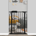Narrow Baby Gate for Doorways Stairs, 24-29" Wide Pressure Mounted Walk Through Metal Auto Close Safety Child Gatesfor Kids or Pets, Black