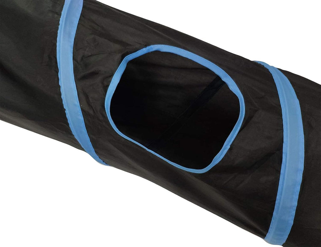 iCAGY Cat Tunnel for Indoor Cats Interactive, Rabbit Tunnel Toys, Pet Toys Play Tunnels for Cats Kittens Rabbits Puppies Crinkle Pop Up Black 45"