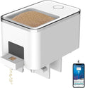 Bluetooth Automatic Fish Feeder for Aquarium, Food Dispenser for Fish Tank with App Control, USB and Rechargeable Battery Powered, Suitable for Small Fish Tank Pelleted Food, White