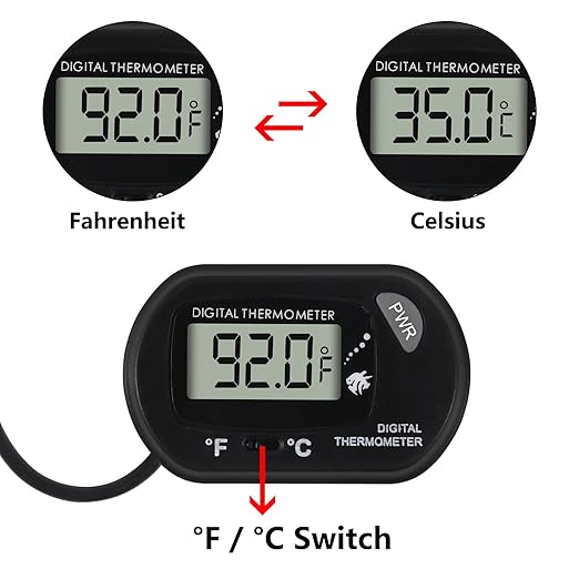15Pcs Aquarium Thermometer Fish Tank Thermometer Reptile Fahrenheit Terrarium Water Temperature Indicator Test Digital with LCD Display Fahrenheit/Celsius