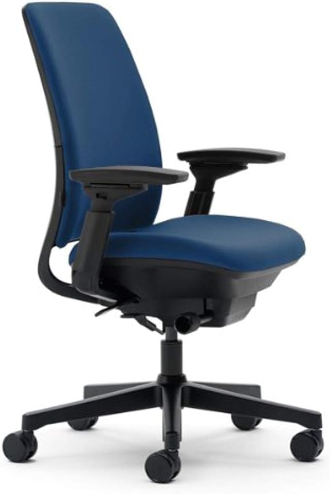 Steelcase Amia Office Chair - Most Comfortable Sit - 4 Points of Adjustability - Ergonomic Desk Chair - Upper Back Support - Adjustable Lumbar Support - Buzz2 Blue Fabric