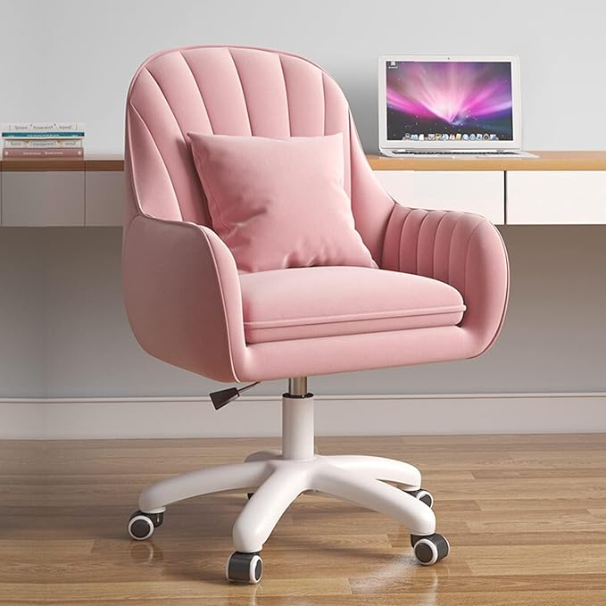 Cute Office Chair Home Computer Chairs Adjustable Task Chairs Modern Office Chair Makeup 360° Swivel Computer Mid Back Chair