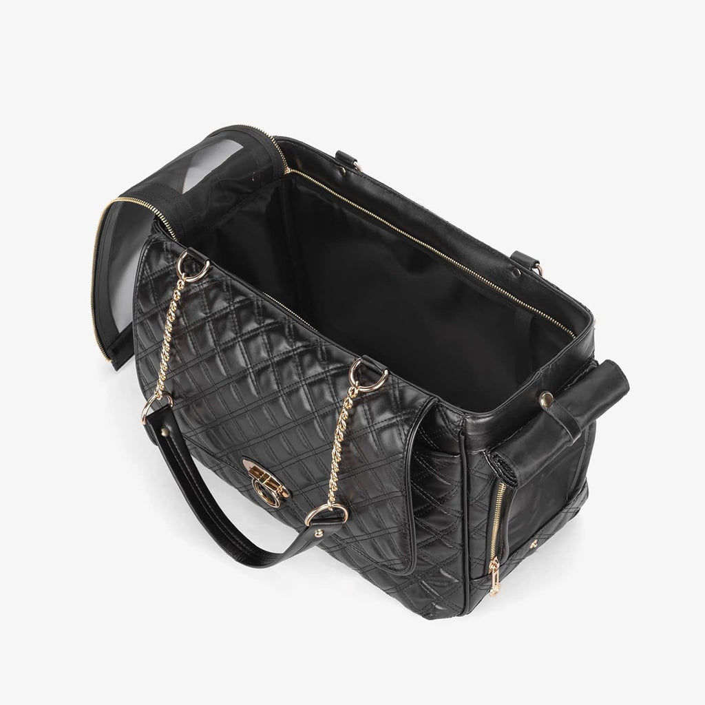 Fashion Pet Carrier Dogs Cat Small Animals Purse Bag, Leather Pet Carriers Dog Puppy Kitten Tote Travel Handbag TSA Airline-Approved