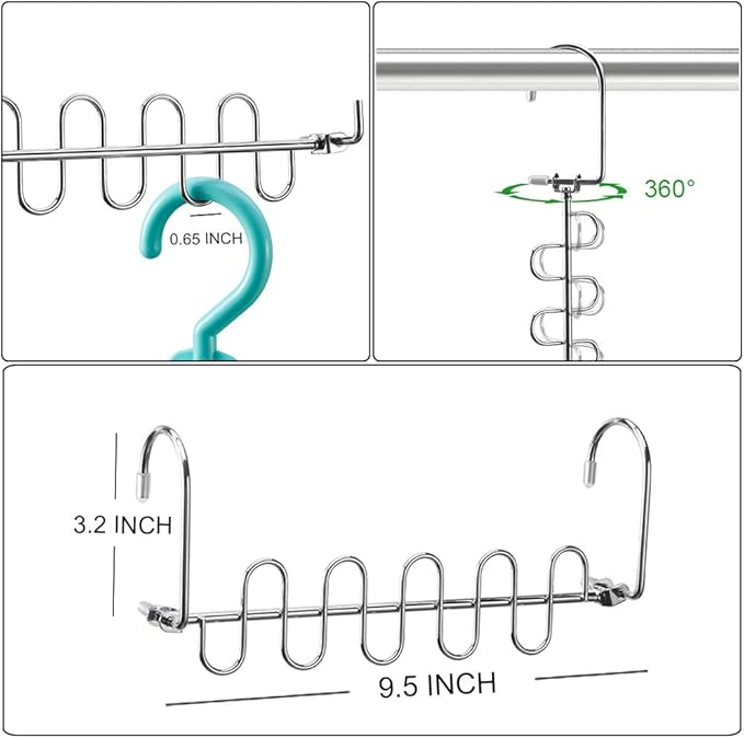 Meetu Closet Organizer - 9.5 Inch Cloth Hanger Magic Space Saving Hangers for Wardrobe Organization (Pack of 8)