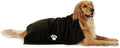 Bone Dry Pet Grooming Towel Collection Absorbent Microfiber X-Large, 41x23.5, Embroidered Black (Pack of 12)