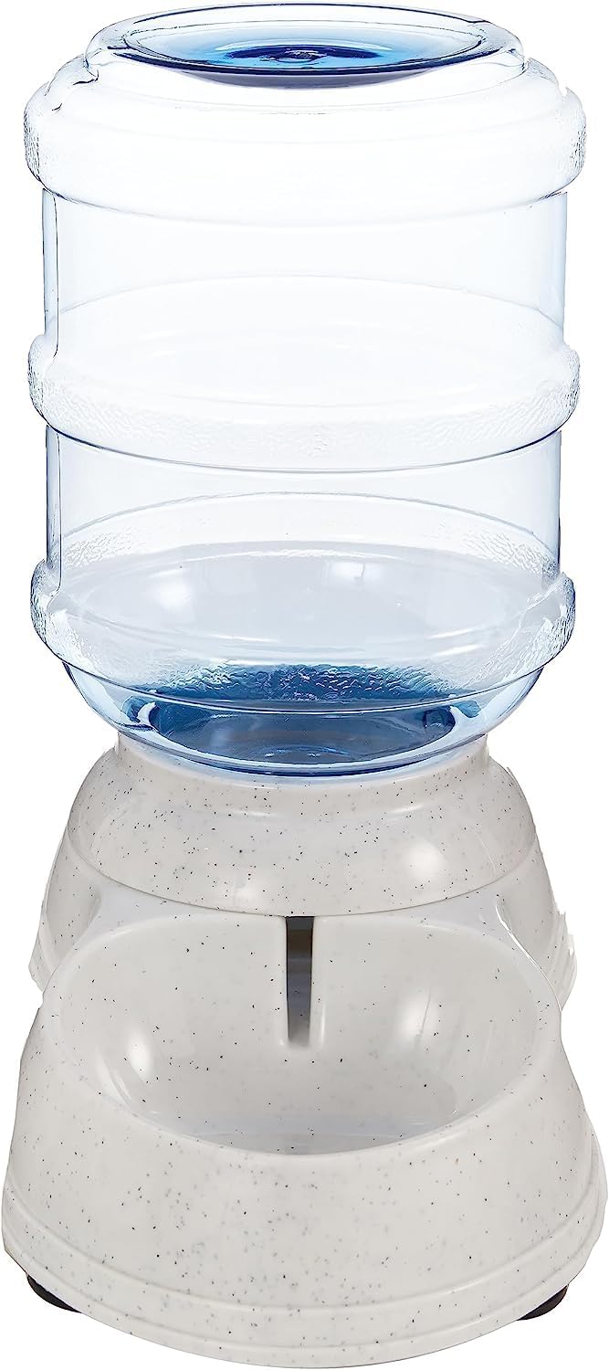 Amazon Basics Gravity Pet Water Dispenser for Cat, Dog, 1 gallon Capacity, Small, Gray