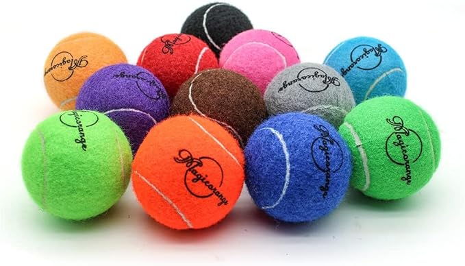 Magicorange Tennis Balls, 12 Pack Advanced Training Tennis Balls Practice Balls, Come with Mesh Bag for Easy Transport, Good for Beginner Training Ball