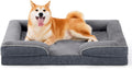 MADE 4 PETS Orthopedic Dog Bed for Large Dogs, Supportive Foam Big Large Pet Bed Sofa with Washable Removable Cover, Waterproof Dog Couch Bed, Non-Slip Bottom and Egg-Crate Foam, Grey