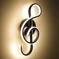 XEYOU 22W Modern Wall Sconce Lighting Indoor LED Creative Wall Light Fixture Music Symbol Art Decoration Wall Lamp for Living Room Bedroom Stair Corridor, Black 3000K