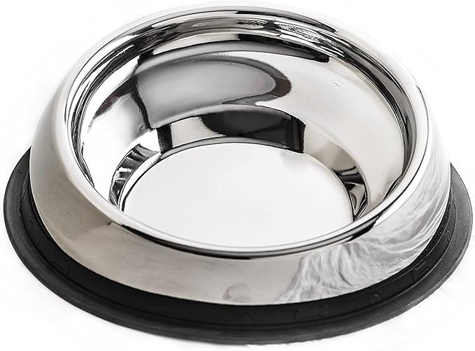 Enhanced Pet Bowl – Slanted Stainless Steel Dog Bowl for Flat-Faced Breeds Like Bulldogs, Pugs, Frenchies – Raised Back, No-Spill, Reduces Gas & Mess – Large Size, Non-Slip, Food-Grade