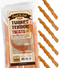 Gootoe Turkey Tendons for Dogs –All-Natural, Hypoallergenic Dog Treats, Rawhide Alternative, Long Lasting Puppy Chews, Healthy Dog Treats for Medium Breeds, Twists (M), 6 Count Pack