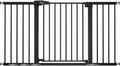 BABELIO 36-57" Extra Wide Baby/Dog Gate, Auto Close for The House, Stairs and Doorways, Pressure Mounted for Pet with Large Walk Thru Door, No Need Tools and Drilling, Black