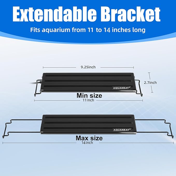AQUANEAT LED Aquarium Light Full Spectrum 12 Inch Fish Tank Light Fresh Water
