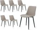 Leather Dining Chairs Set of 6, Mid Century Modern Faux Leather Kitchen & Dining Room Chairs, Comfortable Dinner Chair Kitchen Chair for Restaurant Living Room, Cafe, Home (6, Young Colt)