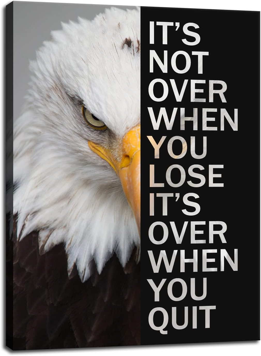 Animal Motivational Canvas Wall Art Animal Inspirational Poster Eagle Print Picture Painting Modern Affirmative Inspiring Artwork for Home Living Room Office Decor Ready to Hang [30''W x 40''H]