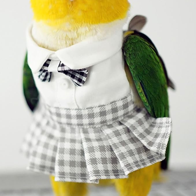 Bird Costume Bird Diaper Flight Suit Cute JK Dress Dress Skirt Clothes Cosplay Photo Prop for Parrots Macaw Cockatoo (Without Diaper,Macaw)