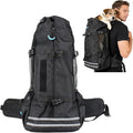 Big Dog Backpack Carrier, Black-L | Extra Large Pet Carrier for 66lbs Dogs, Fully Adjustable Water-Resistant Dog Travel Bag for Hiking Cycling Outdoor Adventures