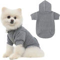 KOOLTAIL Basic Dog Hoodie - Soft and Warm Dog Hoodie Sweater with Leash Hole and Pocket, Dog Winter Coat, Cold Weather Clothes Sweatshirt for Small Medium Large Dogs Puppy Cat Boys Girls Grey S