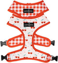 Lucy & Co. Reversible Dog Harness - Water-Repellent Neoprene, Dual-Print Design, Easy Swap Style, Adjustable Comfort Fit - Cheery Cherries Reversible Harness - Medium