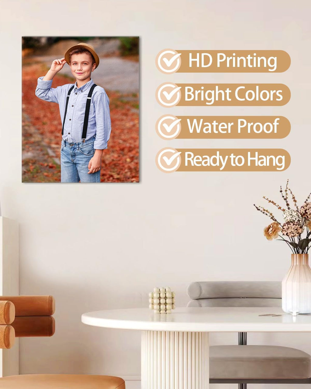 AbcCustomize Custom Canvas Prints,Transform Your Memories into Beautiful Art with Personalized Photo on Canvas,Personalized Canvas Wall Art for Home Decor, Gifts, and Keepsakes