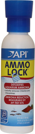 API AMMO-LOCK Freshwater and Saltwater Aquarium Ammonia Detoxifier 4-Ounce Bottle, AMMO LOCK, 4 OZ