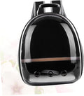 Portable Parrot Backpack Carrier Breathable Travel Space Capsule with Wooden Stand for Outdoor Use Comfortable and Transparent Design for Birds Black
