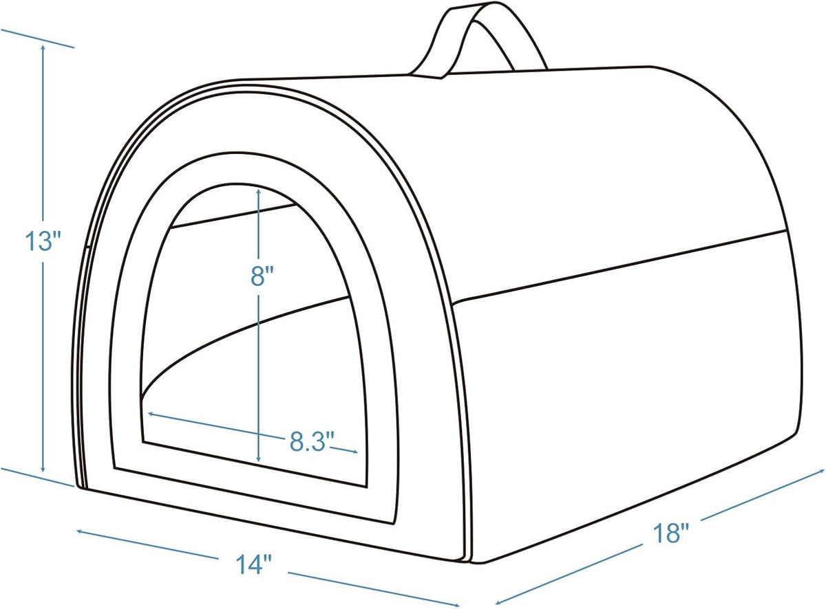 Jiupety Indoor Dog House, 2 in 1 Portable Foldable House Bed with Cover, Pet Tent & Cave Bed for Cats and Small Dogs, M(18"×14"×13"), Up to 9 Lb, Brown
