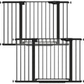 Cumbor 2 Pack 29.7"-48" Baby Gate for Stairs, Mom's Choice Awards Winner-Dog Gate for Doorways, Pressure Mounted Auto-Close Pet Gates for Dogs Indoor, Safety Child Gate with Easy Walk Thru Door,Black