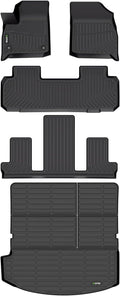 HAFIDI® Floor Mats Set for 2018-2024 Buick Enclave Floor Liners | All Weather Car Mats Cargo Liner Protection TPE Anti-Slip Automotive Full Set Custom Accessories - Black