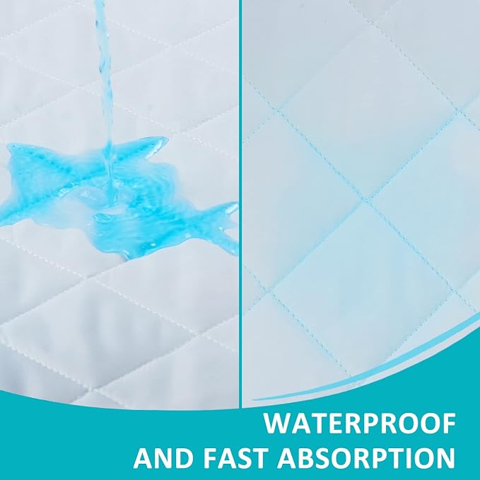 4 Pack Washable Waterproof Bed Pads 24"x36", Incontinence Bed Pads | KANECH Mattress Protector, Washable Pee Pads for Adults, Kids, Elderly and Dogs, Hold 4 Cups, Non-Slip & Silent