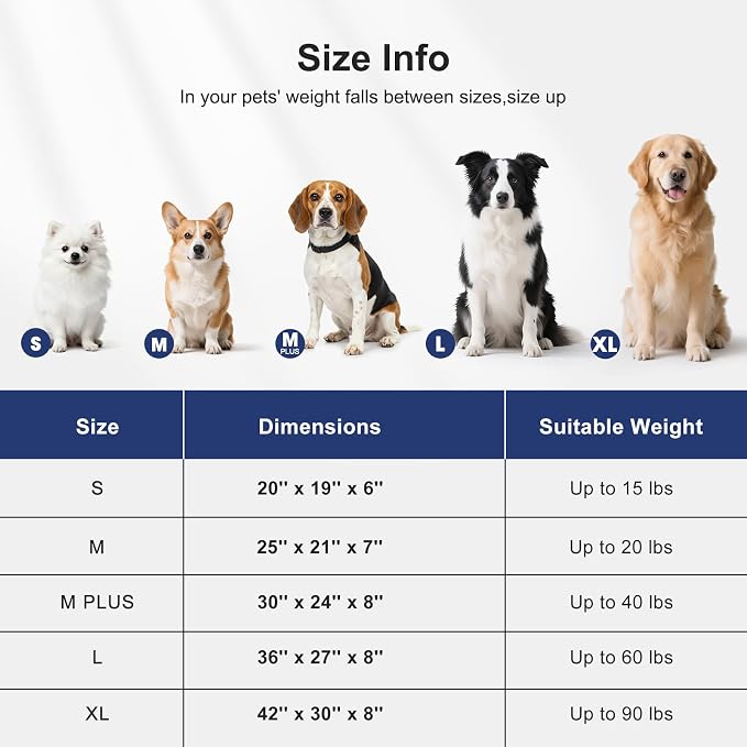 FURTIME Washable Dog Bed Medium Large Size Dogs, Rectangle Comfy Fluffy Pet Bed, Removable Zipper Cover Machine Wash, Soft Orthopedic Bed Durable Pet Cuddler with Anti-Slip Bottom,30"x24"x8",Beige