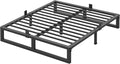 10 inch Full Size Bed Frame Low Profile Metal Platform Frames with Mattress Slide Stopper,Heavy Steel Slats Support,No Box Spring Needed,Noise Free,Non-Slip,Easy Assembly