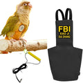 MANON ROSA Bird Diapers Leash Set Washable Reusable Handmade Flight Suit Waterproof Inner Layer - Protective Parrot Nappy Clothes Parakeets Macaws Budgies Canaries (Black2,Magpie)