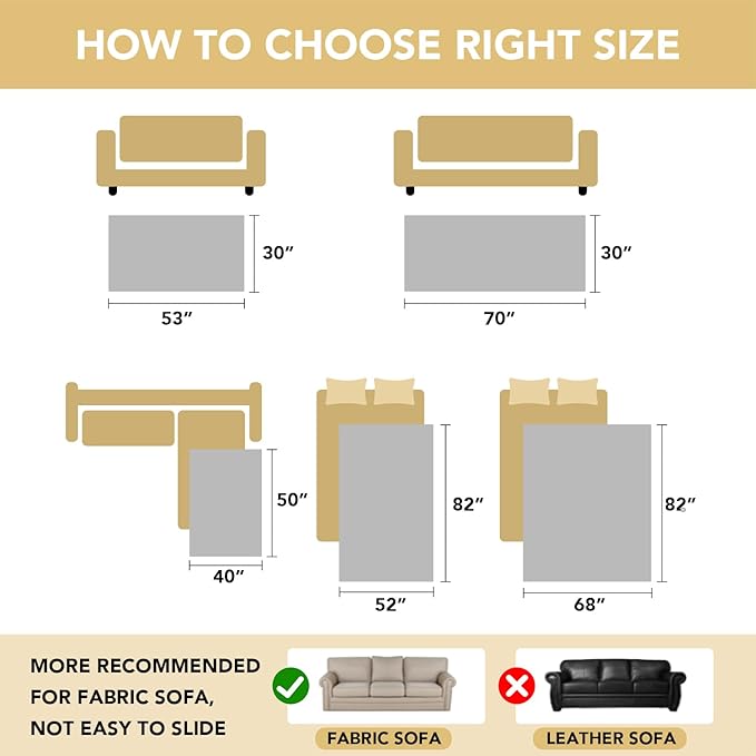 H.VERSAILTEX Non Slip Pet Couch Cover Chenille Dog Bed Protector Thick Soft Sofa Slipcover Pet Friendly Washable Couch Cushion Covers for Pets (40" x 50", Taupe)