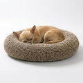 Muddy Mat® Cloud K-9 Bed for Dogs & Cats, Soft & Relaxing Donut Dog Bed, Chenille Material, Removable Cover, Washable & Dryer Safe–Beige Small(25'x25')