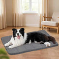 Dog Crate Pad for Large Dog - 35x23 Memory Foam Dog Bed, Washable & Anti-Slip Dog Bed Mat, Ultra Soft Kennel Pad for Dogs Cozy Sleeping Mat, Grey
