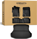 Floor Mats & Cargo Liner Fit for Honda Civic Sedan 2012 2013 2014 2015: AOMSAZTO All Weather TPE Rubber Floor Liners Cargo Mat for Civic Sedan 4 Door Model (Not Coupe), Black