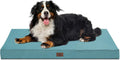 Outdoor Extra Large Dog Crate Bed, Big Waterproof Dog Bed for Large Dogs, Orthopedic Egg Foam Pet Bed Mat with Removable Cooling Cover, Light Blue