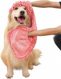 Super Absorbent Microfiber Dog Towel – Large Quick Dry Pet Bath Towel for Drying Dogs After Bathing, Swimming & Grooming – Puppy, Small & Large Dog Bath Supplies-Coffee (Pink)