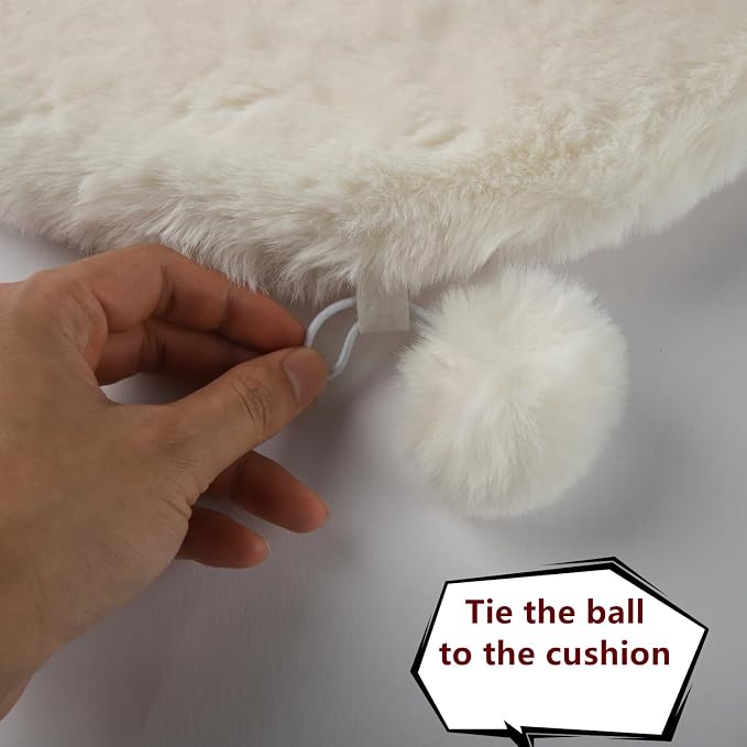 SHENGOCASE 2-Pack 10"x 20" Faux Rabbit Fur Cat Dog Bed Cushion Pad Mat, Cat Tree Tower Replacement Cushion for Window Perch Carrier House Cage Crate Kennel