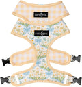Lucy & Co. Reversible Dog Harness - Water-Repellent Neoprene, Dual-Print Design, Easy Swap Style, Adjustable Comfort Fit - Sunshine Daffodils Reversible Harness - Medium