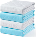 4 Pack Washable Waterproof Bed Pads 30"x34", Incontinence Bed Pads | KANECH Mattress Protector, Washable Pee Pads for Adults, Kids, Elderly and Dogs, Hold 6 Cups, Non-Slip & Silent