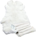 Craft Rabbit Fur Pelt Skin Genuine Tanned Animal Hide with Sewing Quality Leather 12" by 14" for Decoration DIY Crafts Cat Dog Toys Fur Fabric（8Pcs, White）