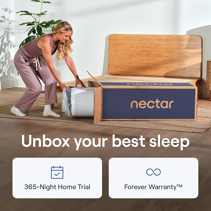 Nectar Ultra Hybrid 15” Twin Mattress - Medium Firm - Cooling Fibers & Temperature Regulating Material - 4” Pressure Relief Layer - Zoned Ergonomic Support Layer - 365-Night Mattress Trial