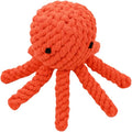 Ollie the Octopus Dog Toy Tough 4 Inch Handmade Eco Cotton Rope Dog Toy Octopus with Natural, Non-Toxic Dyes - Dog Octopus Toy for Small Dogs (Orange, Small)
