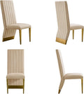 AUZ Dining Chairs with Nail Head Trim, Modern Velvet Upholstered Dining Room Chairs in Lovely Color with Polished Gold Stainless Steel Legs, Set of 4