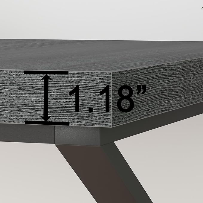 HSH Extra Long Home Office Desk, Industrial Metal Wood Computer Desk, Large PC Laptop Table for Two Person Executive Writing Work Study Gaming, Bedroom Living Room Dual Monitor Desk, Dark Gray,78 Inch