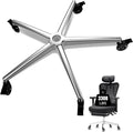 Office Chair Base Replacement PartsWith 5 Casters with Brakes(3300 lbs) - Heavy Alloy Office Chair Base Replacement, Universal Gas Cylinder